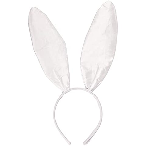 AOVNA White Bunny Ear Headband Bunny Ears Cosplay Rabbit Ear Hair Hoop Halloween Easter Bunny Headband (White) Cover