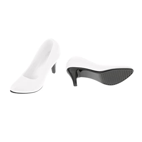 Shamjina 1/6 Scale Female Figure Doll Accessories, Abs High Heels Pointy Toe For 12 Inch Ht Action Figures Doll Costume, White #TOP6