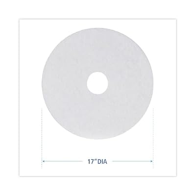 Boardwalk Polishing Floor Pads, 17 Diameter, White, 5/Carton
