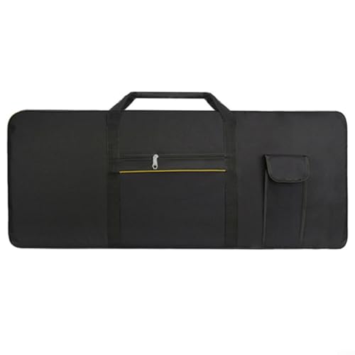 EXTRWORY Bolsa de teclado electrónico 61 teclas impermeable Oxford tela caso negro almacenamiento portátil acolchado bolsa de transporte para órgano eléctrico digital 105 x 40 x 13 cm