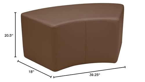 Image of Sprogs 18 inch H Structured S-Curve Stool -Flexible Modular Collaborative Soft Seating for Office, Home, Lounge and School Classrooms with Durable Frame -Chocolate