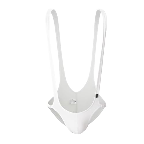 wodceeke Men's Jockstrap Thong Underwear Stretch Bulge Pouch Jumpsuits Wrestling Singlet Leotard Bodysuit Mankini