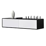 【VERSATILE】Este estante de TV flotante es perfecto para el dormitorio, la sala de estar como estante de av o almacenamiento de escritorio. Se puede utilizar con un centro de entretenimiento grande de pie o por sí solo, será una inversión duradera.