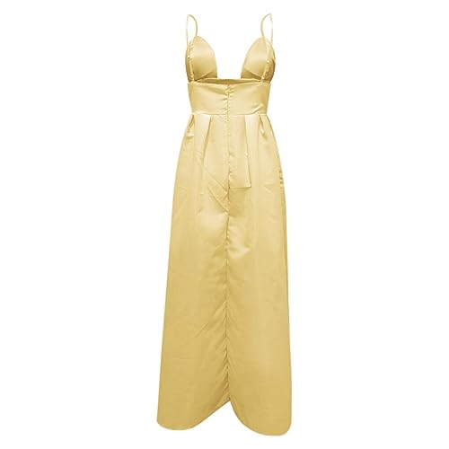 Robe de soirée longue rouge slim fit avec décolleté plongeant - 2