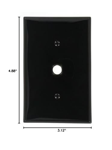 Leviton 1-Gang .406-Inch Hole Telephone/Cable Wallplate, Midway size, PJ11-E, Black
