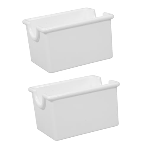 FUNOMOCYA 2pcs Box Tea Bag Storage Box Tea Bags Organizer Coffee Condiment Holder Sugar Packet Storage Bin Coffee Station Organizer Sugar Packets Sugar Bag Stand Acrylic White re-usable