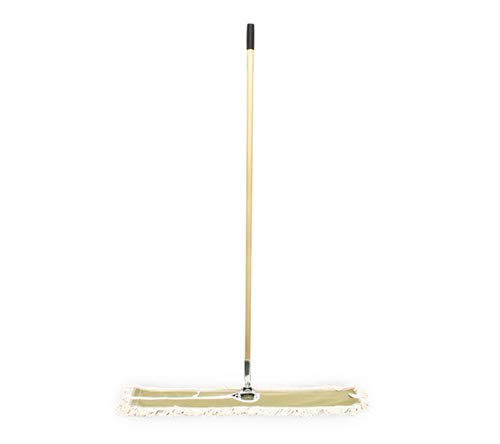 Clim Profesional - Mopa Plana de Limpieza de Suelos 65 CM. Sistema Luxury Pro 100% Algodón Natural con Bastidor y Mango. Elimina Polvo y Suciedad de Todo Tipo de Superficies. Tamaño 65CM