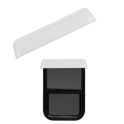 Federedevo White RV Window Rain Guard - Fits 12-17 inch (50ccm) Wide Windows, Premium Acrylic, 3M Tape, Easy No-Drill Install for RV/Camper/Van