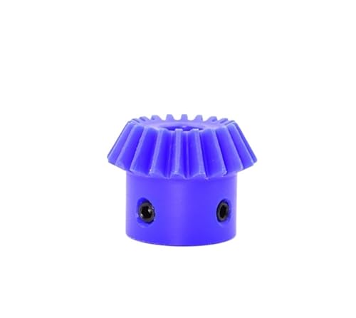 Bevel Gear Pinion Hardware Mechanical 1pcs Nylon 90 Degree 2 Module Bevel Gear 20 Teeth Blue Meshing Angle Gear Speed Ratio 1:2 Round Bore Keyway Bore(12mm Keyway 4x1.8mm)