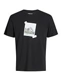 JACK & JONES Jjryu tee SS Crew Neck, Negro, L