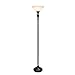 Elegant Designs LF2001-RBW 1 Light Torchiere Floor Lamp with Marbelized White Glass Shade, Restoration Bronze and White