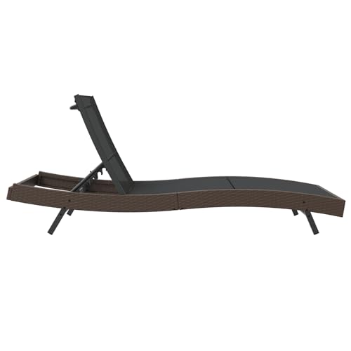 Chaise longue en polyrotin marron résistante aux intempéries et au soleil