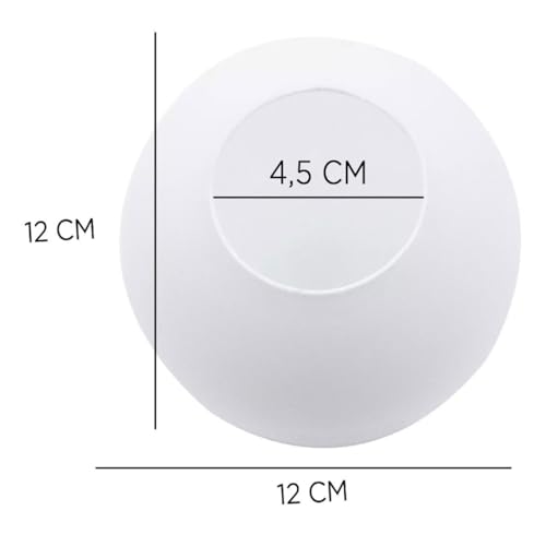 Globo de Vidro 12cm de Diâmetro Leitoso Fosco Esfera Bola Bolinha Sem Colar Encaixe de Aproximadamen
