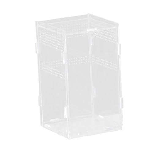 STARTIST 爬虫類用給餌ボックス 通気孔付き アクリル製 透明 カメボックス 通気 カエル カメ レオン用, 12×12×20cm