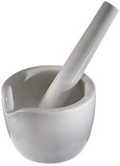 60316 Porcelain Ceramic Chemical and Heat Resistant Mortar with Pouring Lip, 145mL Capacity