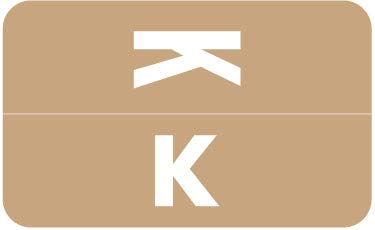 Doctor Stuff - File Folder Labels, Alphabet Letter K, Compatible with Smead Alpha Z Acc/ACCS - SMSM Series Alpha Stickers Light Brown, 1-5/8" x 1”,