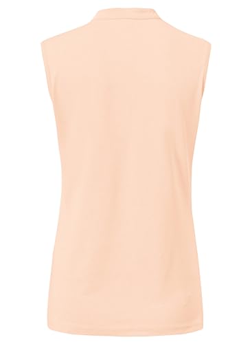 Image of BGOWATU Women's Golf Polo T-Shirts Sleeveless V Neck Collarless Tennis Shirts UV Protection Quick Dry Lightweight