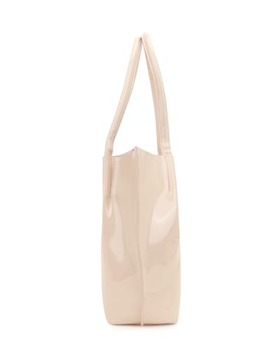 Image of Carrylux Casual Patent Synthetic Leather Tote Bag, Handbag for Ladies