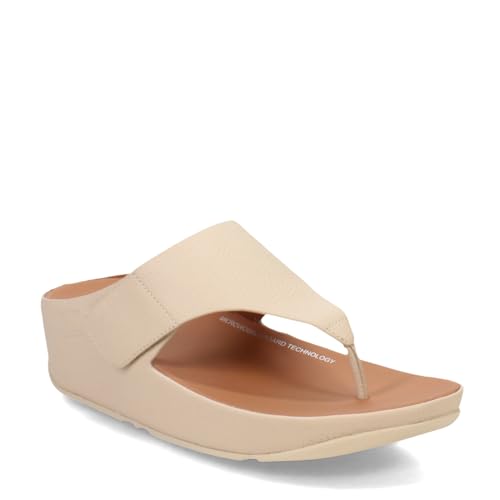 FitFlop Women's Shuv Adjustable Tumbled-Leather Toe-Post Sandals Wedge