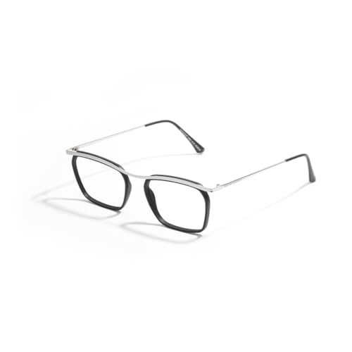 Image of SAM AND MARSHALL CHARLIE Eyeglasses - Light Weight Blu-Cut Computer Glasses With Tinted Metal Frames - Prescription Friendly Rectangle Shape for Men & Women