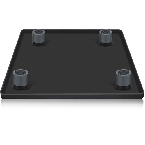 AILAHLOE 23.6x23.6 Inch Silicone Mat with 4 Sturdy Base Raisers for Mini Fridge Stand Portable Air Conditioner Refrigerator Small Deep Freezer Washer Dryer-Drip Pan Tray Anti-Vibration Pads (Gray)