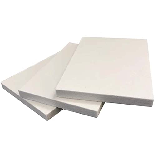 ZOENAE Paquete de 3 tableros ignífugos Tablero de Aislamiento térmico de Alta Temperatura Tablero de Fibra cerámica de silicato de Aluminio Material refractario 150X150X6mm