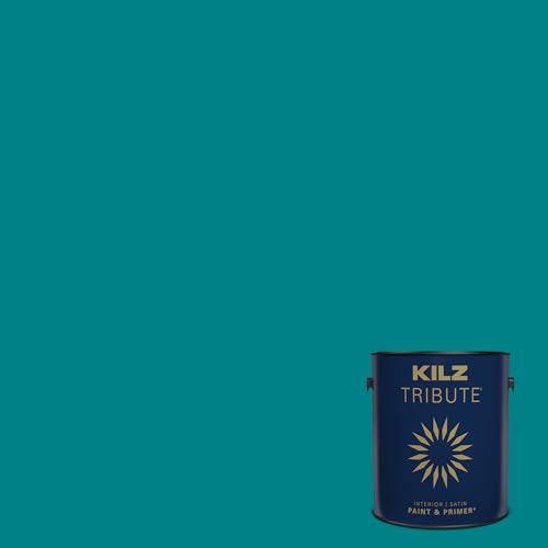 KILZ TRIBUTE Paint & Primer, Interior, Satin, True Teal, 1 Gallon