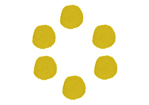 INNSPIRO Pompones polipropileno amarillo 25mm. 50u., ideal para manualidades con niños, decoraciones y actividades creativas