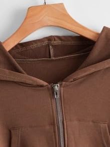 Image of Fashionable Women's Cropped Zipper Hoddie for Winter