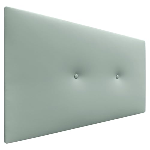 DHOME Cabecero de Polipiel o Tela Acualine Liso con Botones Tapizado de Alta Gama Cabezal Lujo Cama Dormitorio Moderno Acolchado (Polipiel Verde Agua, 90x50cm (Camas 80/90))