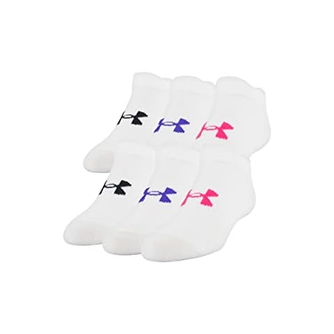 Under Armour Mädchen Girl's Essential NS Socken, White/White/Cerise, M Cover