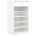 vidaXL Scarpiera Bianca 60x34x105 cm in Legno Massello di Pino