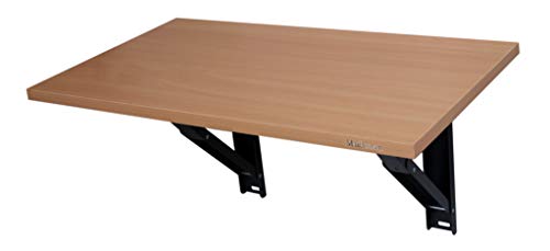 Image of Madhuran Engineered Wood Wall Mounted Foldable Study Laptop Table Lapdesk Stands (Matte, Beech) / Living Room Kitchen Furniture Office Work Home Small Desk Organizer