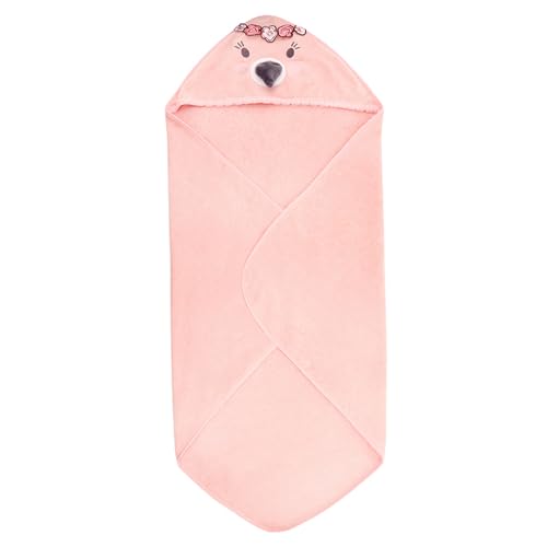 Image of Stephan Baby Hooded Towel - 100% Cotton with Fun Animal Design for Infants and Toddlers, 31 inch Square, Flamingo