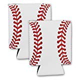 Baseball Coach Gift Idea for Men, Football Lover Present, Beer Holder Sleeve- Set of 2 (Baseball Can Coolers)