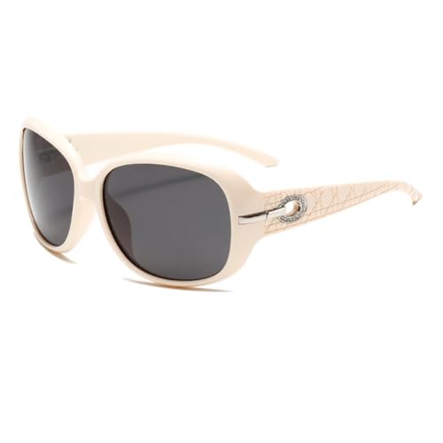 frissin Gafas de sol de gran tamaño para mujer, protección UV400, marco grande, diseño hueco grueso, patillas de lujo, gafas de sol retro para exteriores, calle, compras, fiesta, Beige gris.