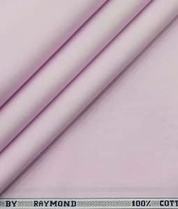 Image of Raymond 100% Cotton Fabric (All Weather Fabric, Unstitched Premium Fabric, Solid, Less Wrinkles) (Pink, 1.7 Meters for Shirt)