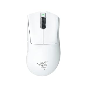 Razer DeathAdder V3 Pro Wireless Gaming Mouse: 64g Lightweight Ergonomic – 30K DPI Optical Sensor – Gen-3 Optical Switches – 8 Programmable Controls – Up to 90 Hr Battery – White