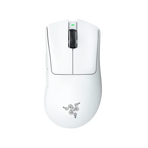 Razer DeathAdder V3 Pro Wireless Gaming Mouse: 64g Lightweight Ergonomic – 30K DPI Optical Sensor – Gen-3 Optical Switches – 8 Programmable Controls – Up to 90 Hr Battery – White
