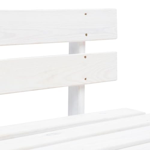 Canapé central de jardin blanc en bois imputrescible avec coussins
