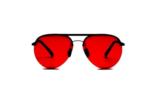 BRADDELL Red Blue Light Blocking Glasses for Sleep, Migraine Light Sensitivity, Photophobia and Fluorescent Screen Glare (Large)