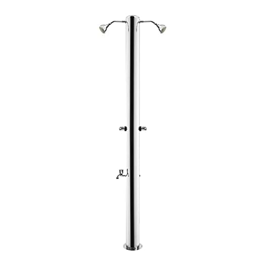 Sined Ducha Doble Para Exteriores En Acero Inoxidable 316L Con Grifería Made Italy, Inox