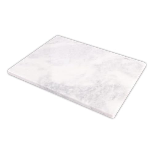 Marble Hives Cutting Board Marble with Rubberized Feet- Marble Cutting Boards For Kitchen- Marble Pastry Board - Marble Slab For Table Top - Multipurpose Marble Chopping Board (White)
