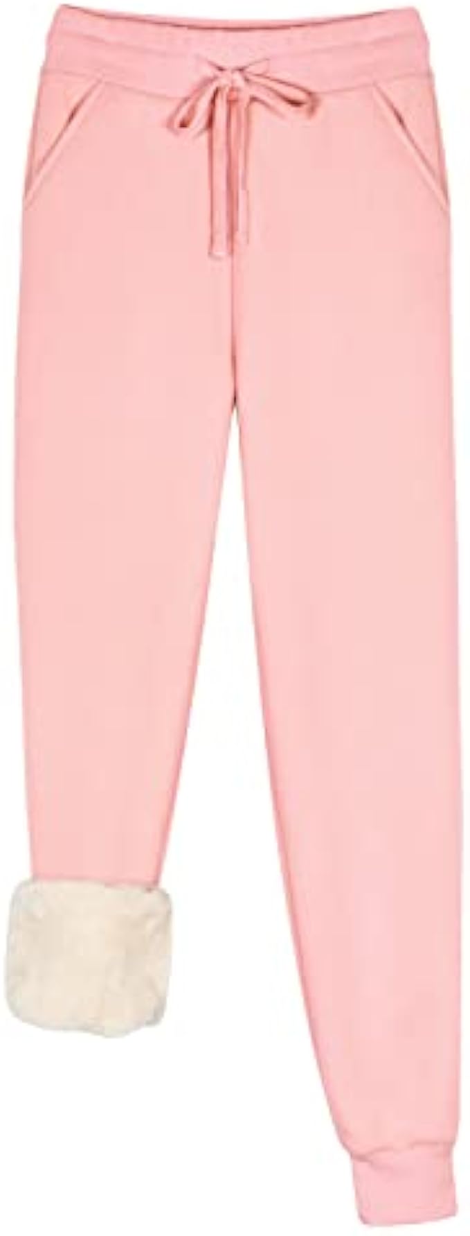 REORIA Women’s Winter Warm Pants Thick Sherpa Lined Athletic Jogger Drawstring Fleece Lined Sweatpants with Pockets