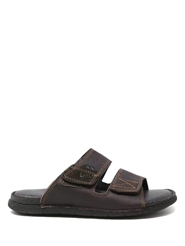 Sandales en cuir noir Valleverde 20830 pour marcher sans douleur