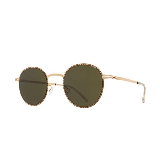 Mykita Gafas de Sol NIS Champagne Gold Black/Raw Green Solid 46/22/140 unisex