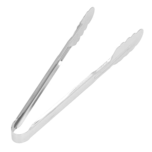 2PCS Stainless Steel Cooking Tongs, Kitchen Tongs BBQ Tongs Bread Tongs Metal Serving Tongs Salad Tongs Stainless Steel (S)