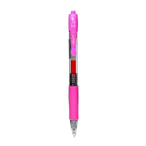 PILOT G2 Bolígrafo de Gel Retráctil Punta Fina 0.7mm Tinta Rosa Pack 12