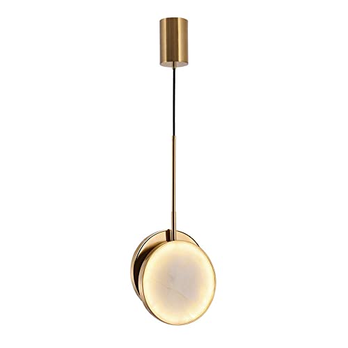 Suspension LED en marbre et or : l'excellence du lustre géométrique