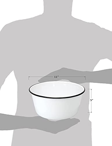 Red-Co-Set-of-2-Extra-Large-Enamelware-Metal-Classic-4-Quart-Mixing-Serving-Popcorn-Bowls-WhiteBlack-Rim Red Co Set of 2 Extra Large Enamelware Metal Classic 4 Quart Mixing Serving Popcorn Bowls WhiteBlack Rim